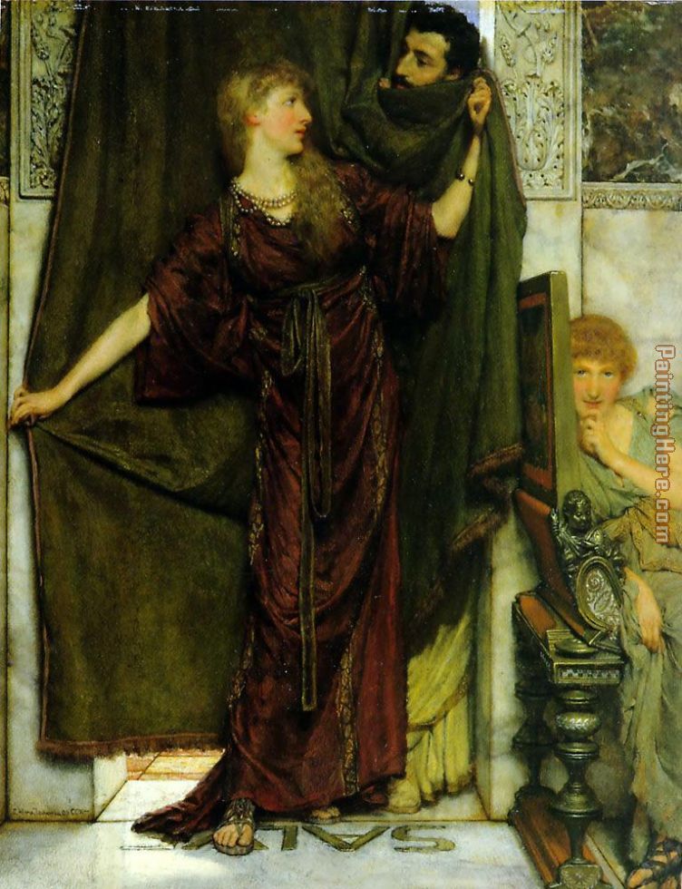 Not at Home painting - Sir Lawrence Alma-Tadema Not at Home art painting